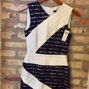 NWT black & white lace BCBGMaxAzria mini dress
